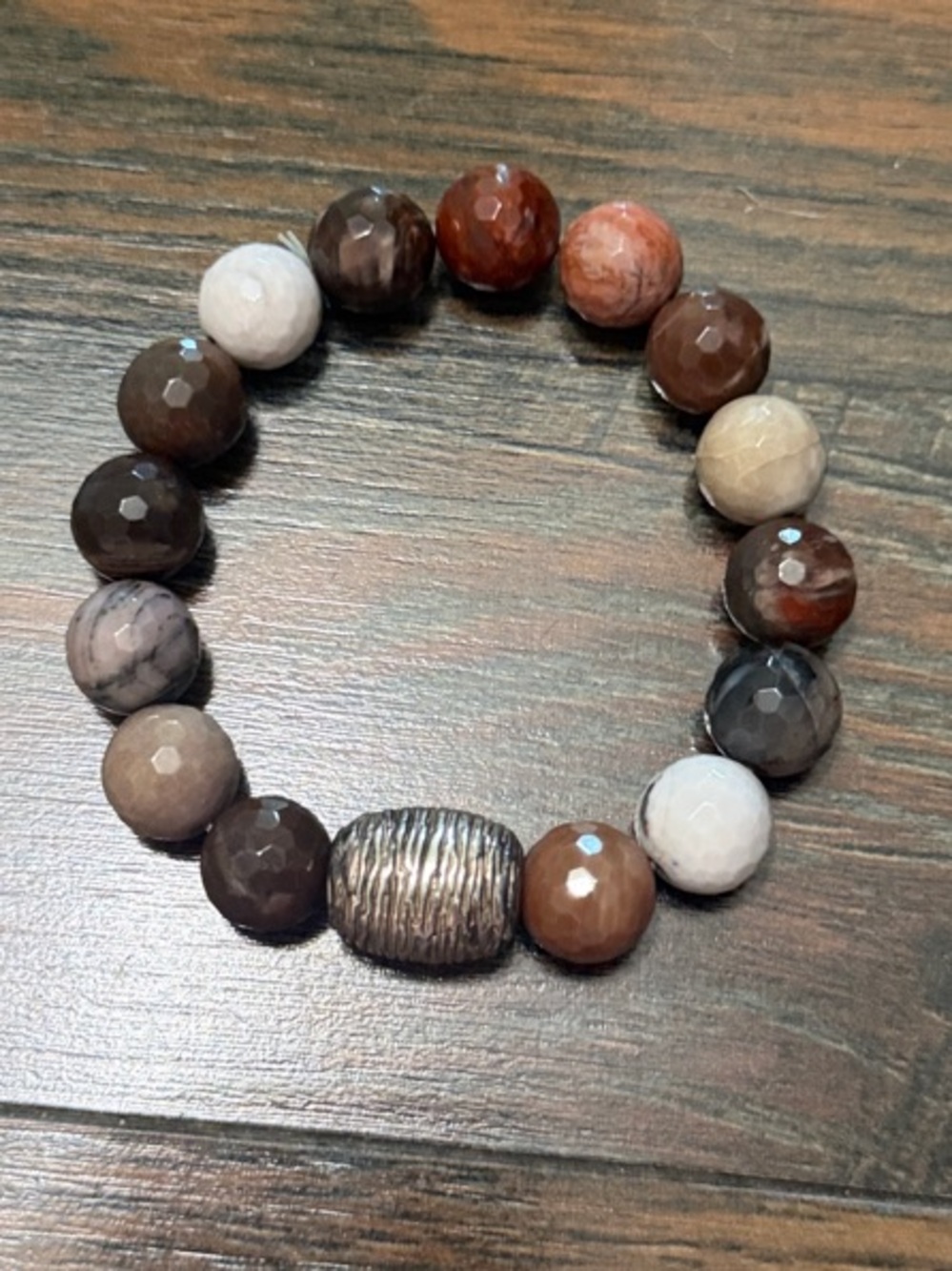 Simon Sebbag Beaded Stretch Bracelet with Sterling Silver Bead